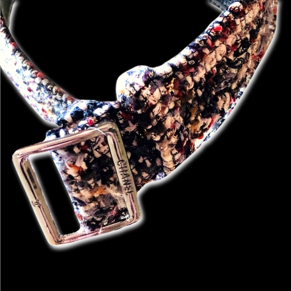 Chanel Vintage Multi-color Wide Width Tweed Belt - Picture 1 of 16